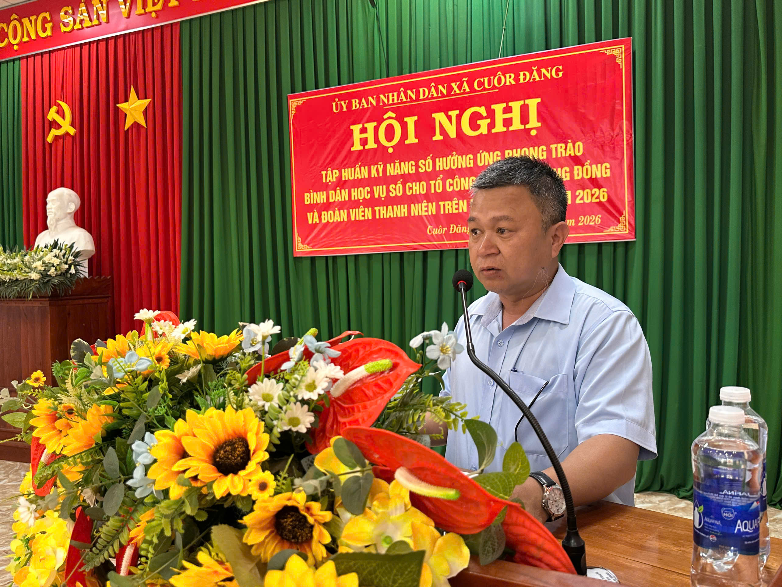 Hội nghị tập huấn kỹ năng số hưởng ứng phong trào “Bình dân học vụ số” cho tổ công nghệ số cộng đồng và đoàn viên thanh niên trên địa bàn xã năm 2026