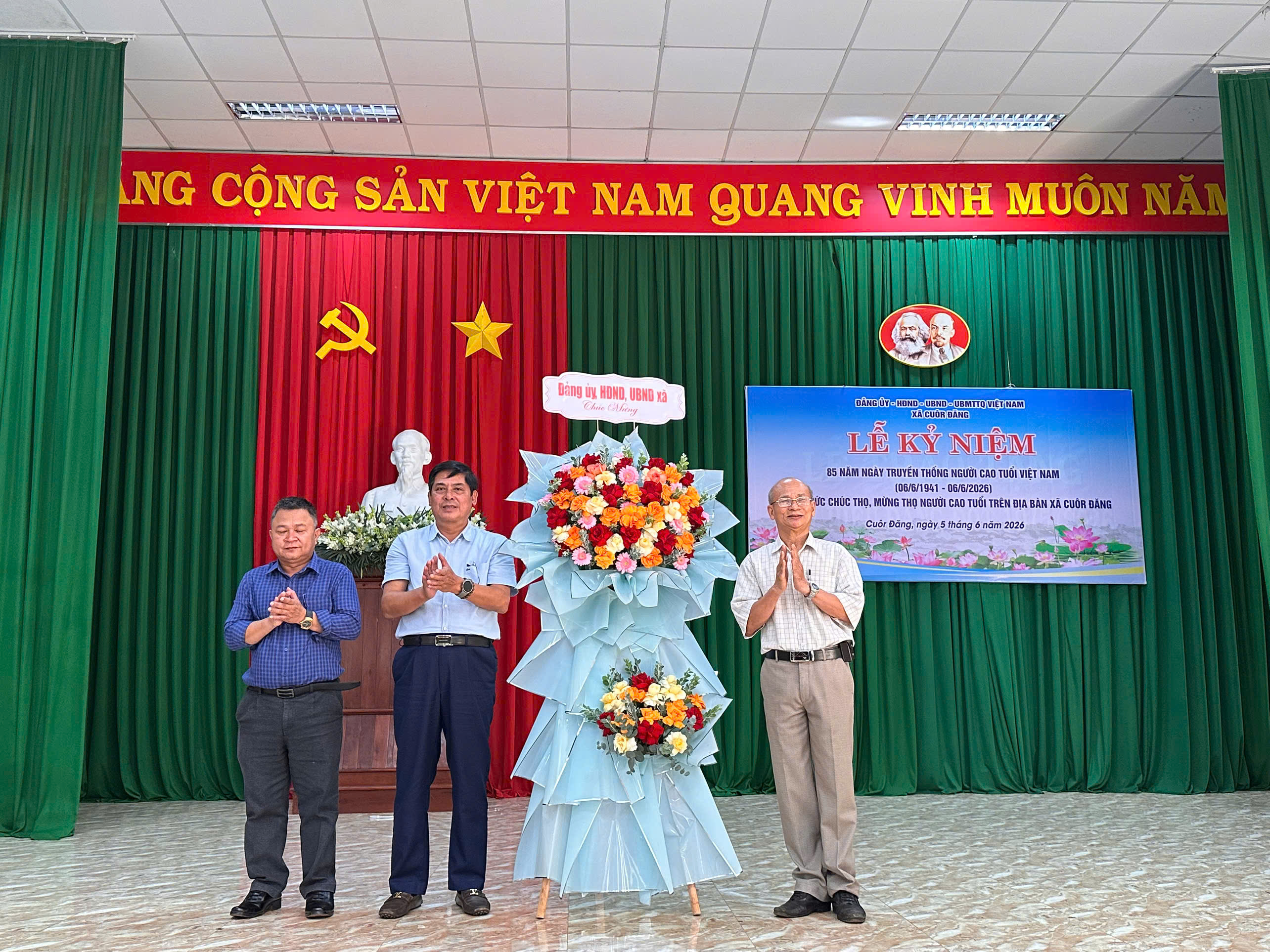 Xã Cuôr Đăng đã tổ chức lễ kỷ niệm 85 năm Ngày truyền thống Người cao tuổi Việt Nam (06/06/1941-06/06/2026) và tổ chức mừng thọ, chúc thọ Người cao tuổi trên địa bàn xã.