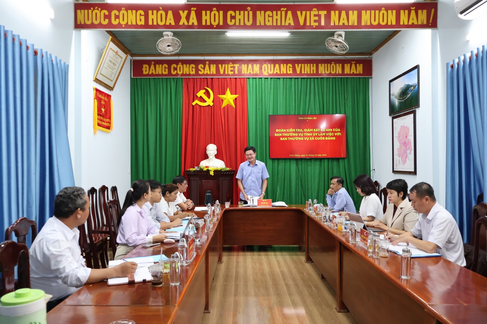 Đoàn kiểm tra, giám sát số 499 của Ban Thường vụ Tỉnh uỷ  làm việc với Ban Thường vụ Đảng ủy xã Cuôr Đăng năm 2026 (đợt 2)